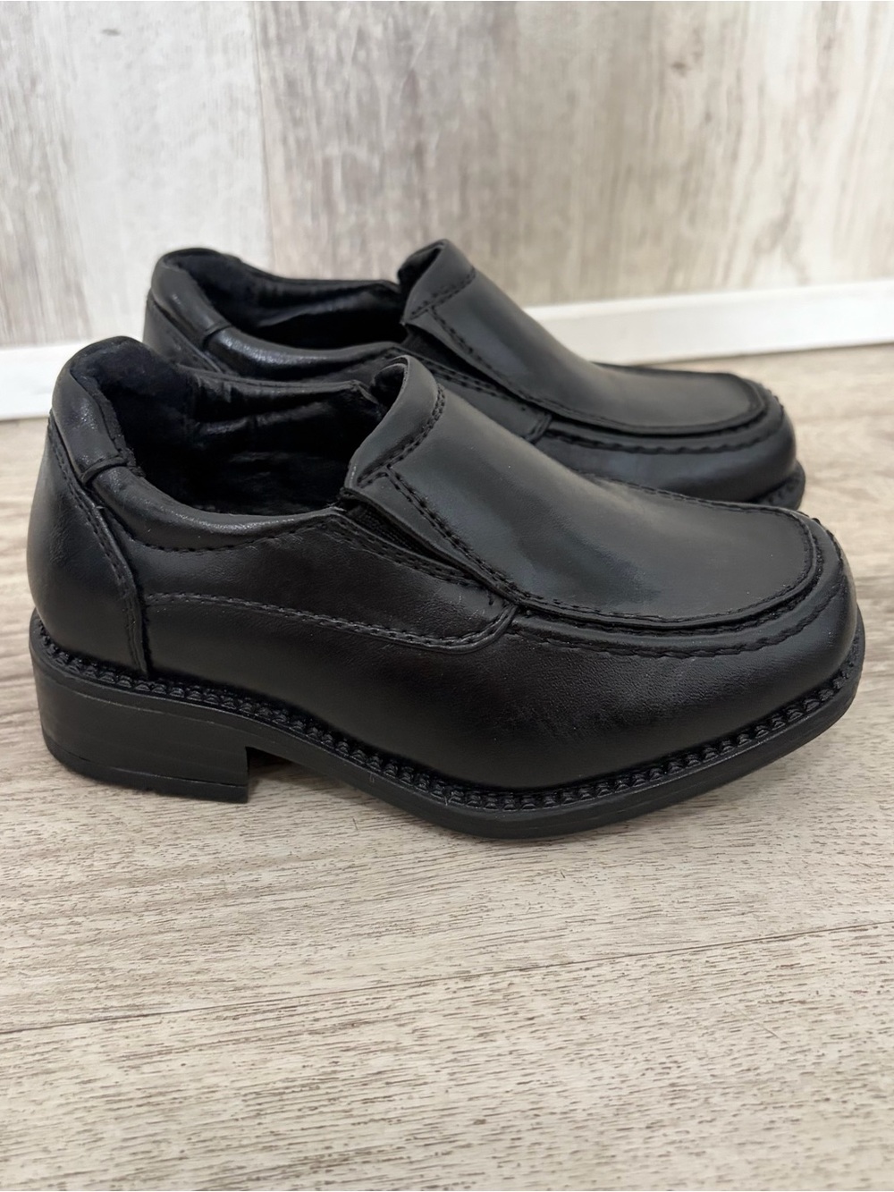 Robert David Boys Dress Shoes Loafers Size 6W Slip-on Black Formal Youth Wedding